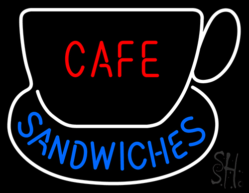 Cafe Sandwiches With Tea Cup Neon Sign