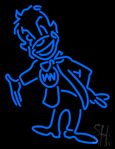 Cartoon Blue Neon Sign