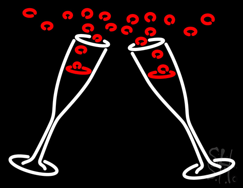 Champagne Glasses Neon Sign