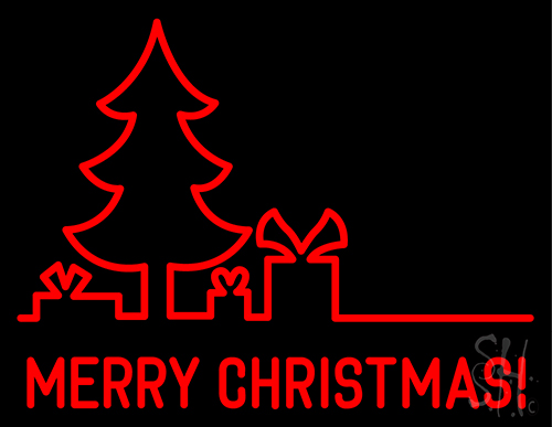 Christmas Outline Vector Neon Sign
