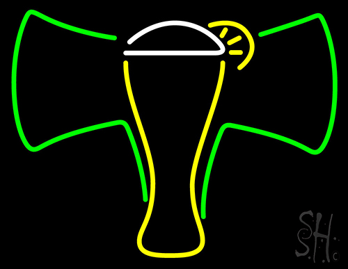 Cocktail Glass With Lemon Neon Sign