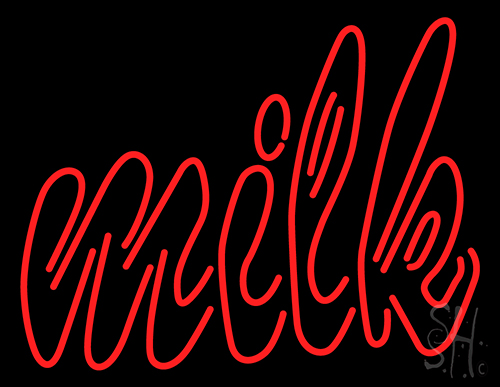 Double Stroke Milk Neon Sign