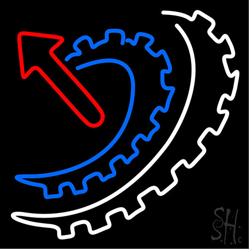 Gear Arrow Neon Sign