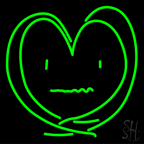 Heart Patient Generated Beam Green Neon Sign