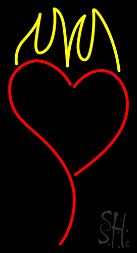 Heart With Flame Neon Sign