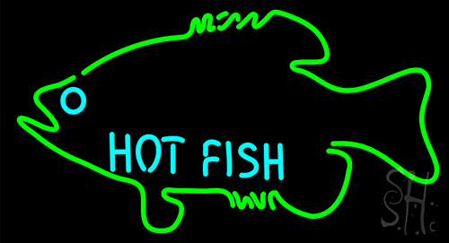 Hot Fish Logo Neon Sign