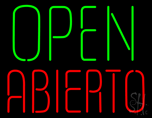 Open Abierto Neon Sign