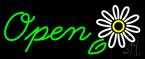 Open Daisy Neon Sign