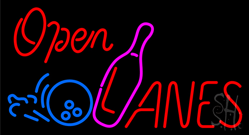 Open Lanes Neon Sign