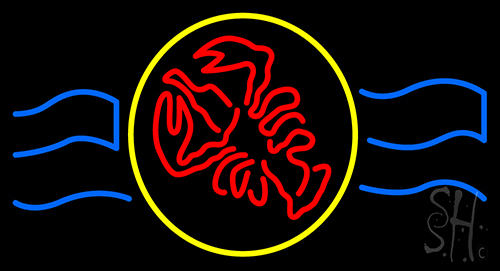 Red Lobster With Circle Neon Sign