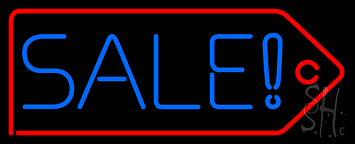 Sale With Red Border Neon Sign