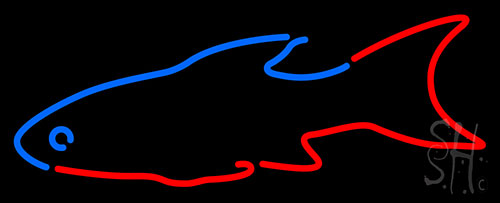 Blue Red Fish Neon Sign