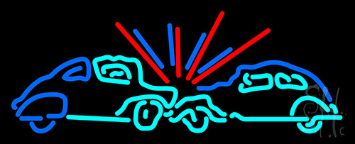 Car Crash Sign Neon Sign