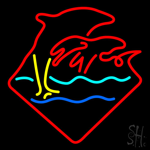 Dolphin With Sea Neon Sign