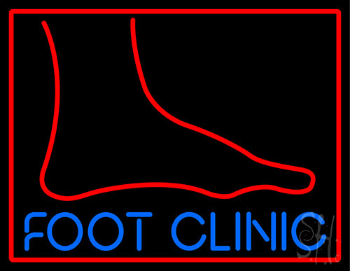 Foot Clinic With Foot Neon Sign