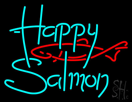 Happy Salmon Neon Sign
