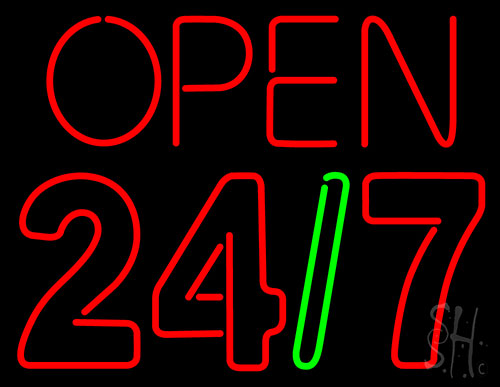 Open 24 7 Neon Sign