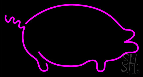 Pink Pig Logo Neon Sign