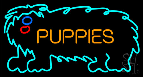 Puppies With Logo Neon Sign