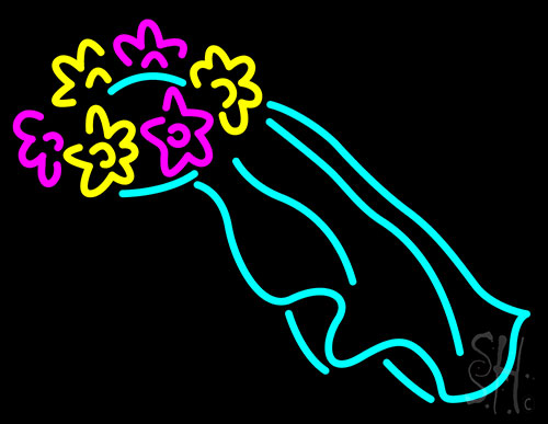Wedding Veil Clipart Neon Sign
