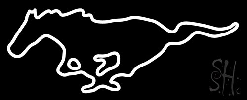 White Horse Logo Neon Sign
