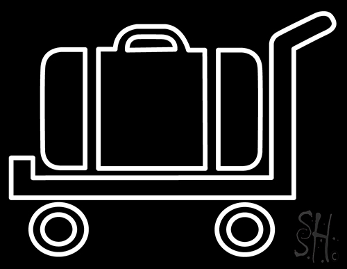 Baggage Cart Icon Neon Sign