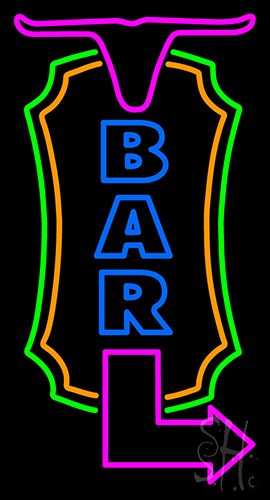 Bar Logo With Arrow Neon Sign