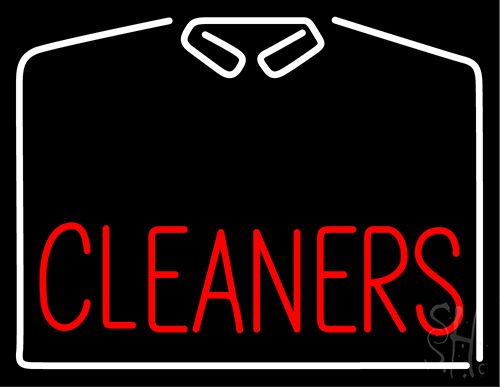 Cleaners With White Shirt Neon Sign