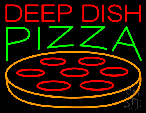 Deep Dish Pizza Neon Sign
