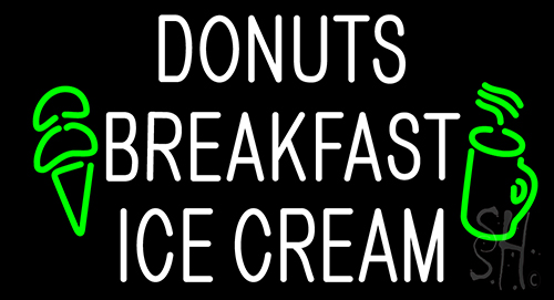 Donuts Breakfast Ice Cream Neon Sign