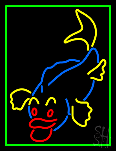 Fish Logo With Border Neon Sign