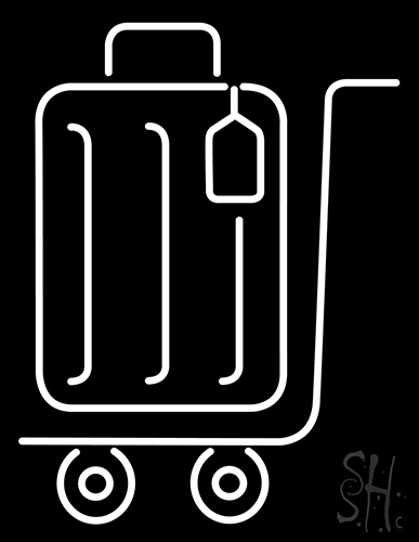 Luggage Bag Icon Neon Sign