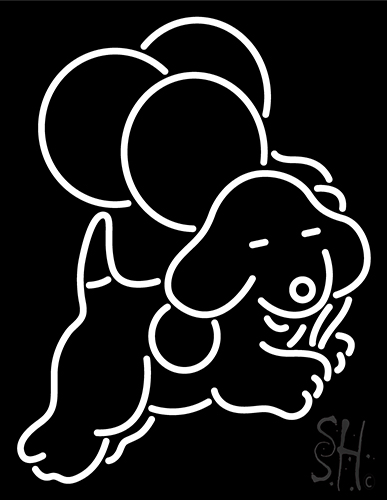 Puppies With Ballon Neon Sign