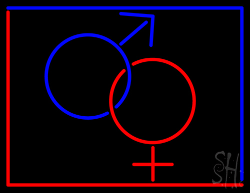 Red And Blue Sex Neon Sign