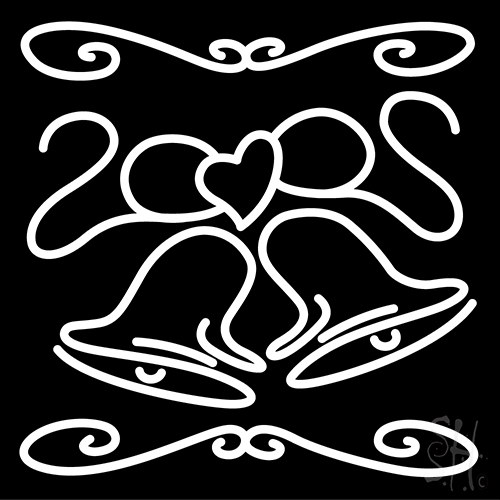 Wedding Bells With Cute Heart Ribbon Neon Sign