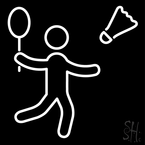 Badminton Player Neon Sign