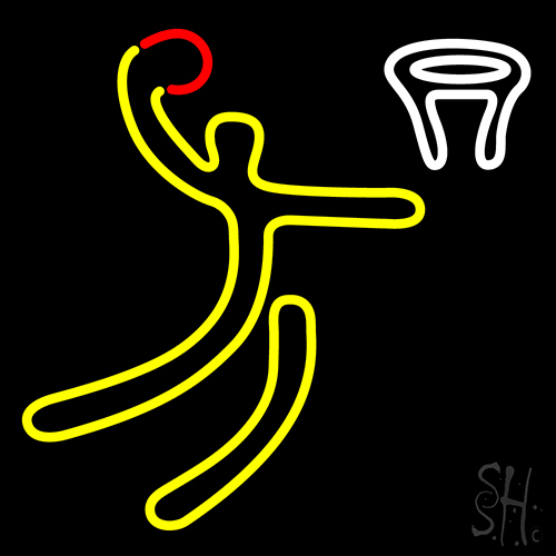 Basket Ball Player Play Neon Sign