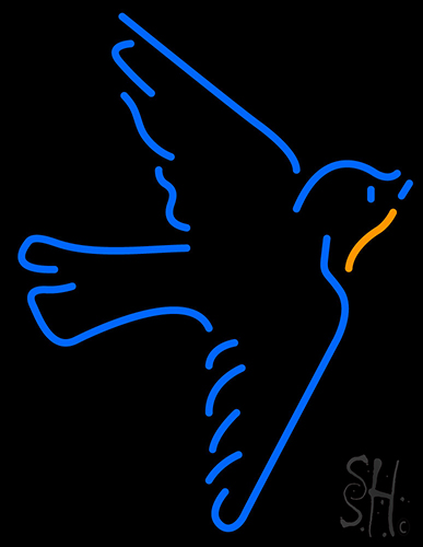 Blue Bird With Logo Neon Sign