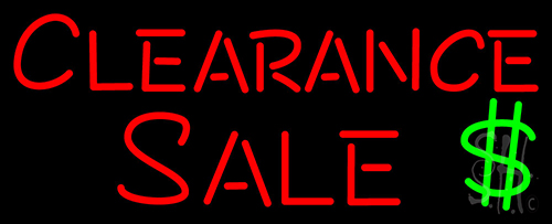 Clearance Sale With Dollar Logo Neon Sign