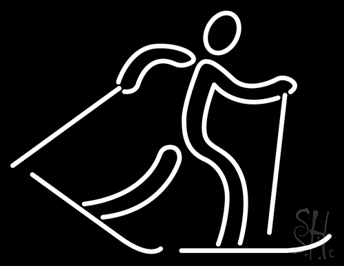 Country Skiing Neon Sign