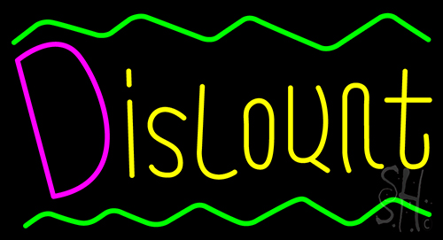 Discount With Border Neon Sign