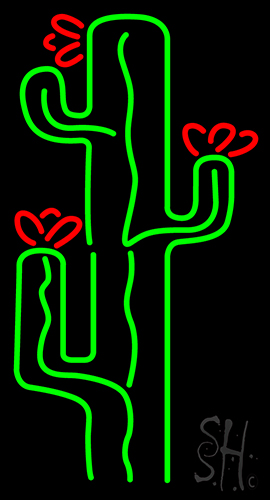 Green Cacatus With Flower Neon Sign