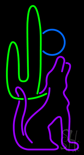 Green Cactus Neon Sign
