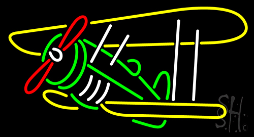 Green Plane Neon Sign