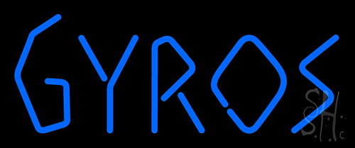 Gyros Bright Blue Letter Neon Sign