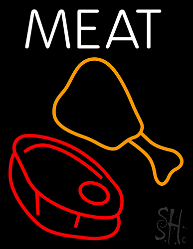 Meat With Lgoo Neon Sign