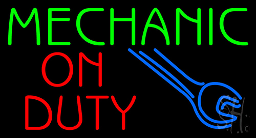 Mechanic On Duty Auto Repair Rental Garage Repair Neon Sign