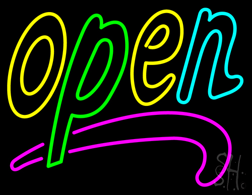 Multi Color Open Neon Sign