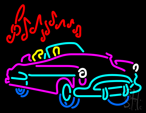 Music Car Neon Sign