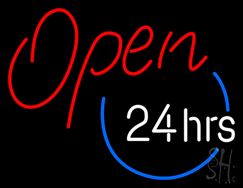 Open 24 Hours Neon Sign